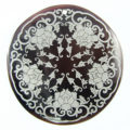 Black Pen Shell Silver Star Design Laser Engraved Pendant
