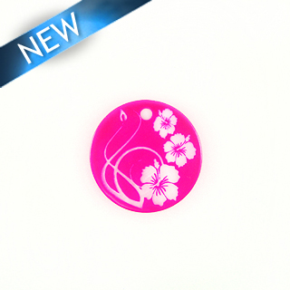 Makabibi Round 20mm Flower Laser Design Pink