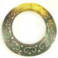 Carved Round "O-Ring" Blacklip Shell Pendant