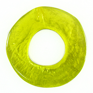 Capiz Shell Irregular Donut 50mm - Olive green