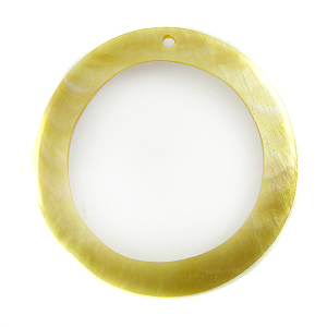 Mother Of Pearl Shell Hoop Pendant 45mm