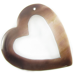 Tab shell heart side hole wholesale pendant