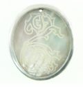 Makabibi oval pendant w/ sea horse etch