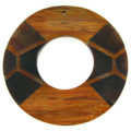 wood donut bayong w/ brown pendant inlay wholesale