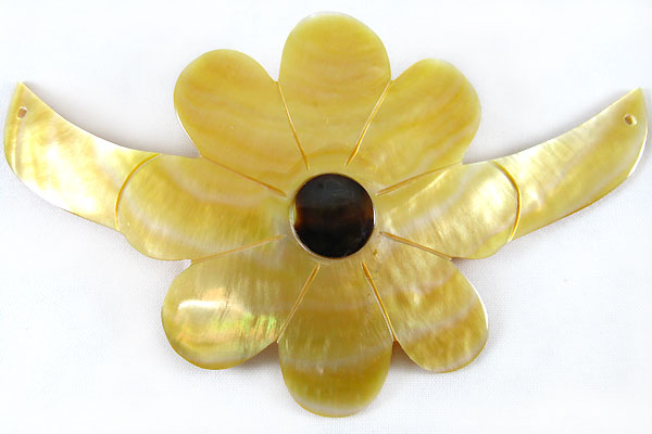 MOP sunflower pendant in bow choker wholesale pendant