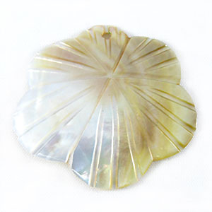 Blacklip carved flower pendant 36mm wholesale pendant