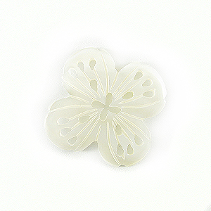 Makabibi shell carved flower w/ 4-petal wholesale pendant