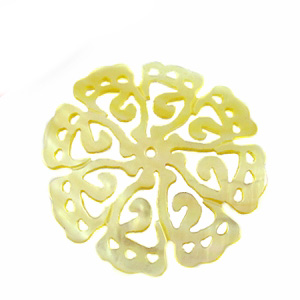 MOP carved 8-petal 35mm wholesale pendant