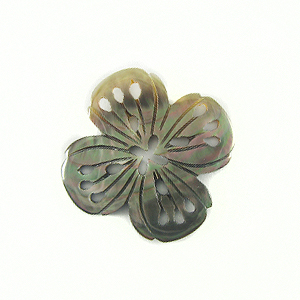 blacklip carved flower w/ 4-petal 32mm wholesale pendant
