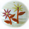 Makabibi shell 50mm painted flower in Peach/Gold