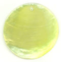 Capiz shell dyed yellow green 46mm