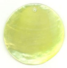 Capiz shell dyed yellow green 46mm