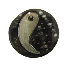 Blacklip shell embossed pendant 40mm round