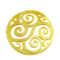 MOP round carved swirl 35mm