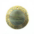 blacklip 30mm round carved gold frame wholesale pendants