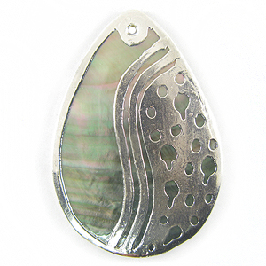 blacklip teardrop 30mm silver yinyan wholesale pendants