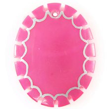 Greenshell dyed pink oval