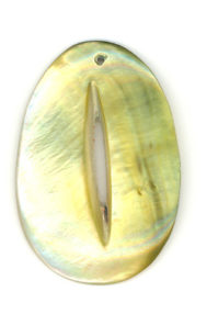 Blacklip oval pendant with center hole