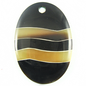 Black horn oval w/ greyhorn wholesale pendants