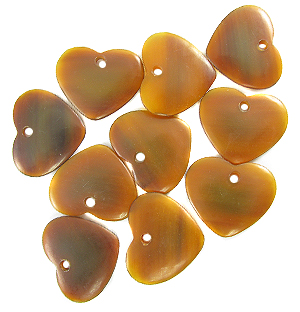 Golden horn medium heart wholesale beads