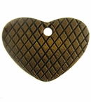 Burnt horn heart w/ groove wholesale pendants