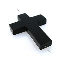 Black horn cross drilled top to bottom