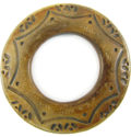 Burnt 60mm ring / 33mm hole horn pendant