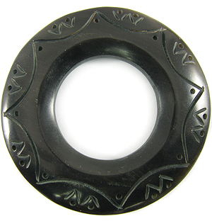 Black 60mm ring w/33mm hole horn pendant