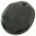 Black horn faceted oval 46x62mm