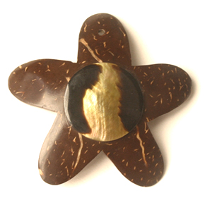 Coconut shell starfish shape 58mm with brownlip shell