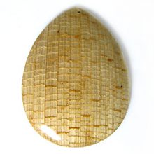 Coconut shell teardrop banana bark inlay