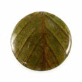 Coconut back round 62mm leaf inlay-green