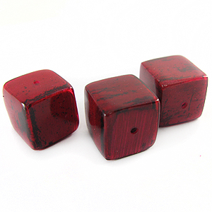 Red cube wholesale banana bark beads