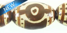 Painted whitewood african print oval 25mm