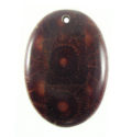 Albutra wood inlay 50mm dark brown oval