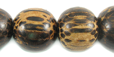 Old Palmwood 15mm round beads
