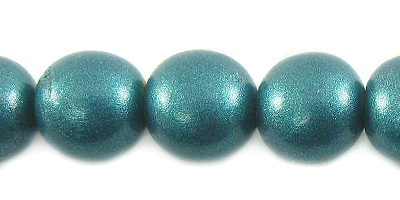 Whitewood 10mm round painted metallic turquoise