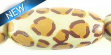 Unbleached white wood hand-painted leopard print 32mm