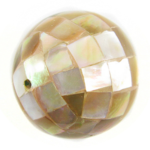 Brownlip shell round blocking beads 25mm