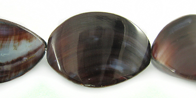 Violet oyster 3-sided bead