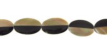 Brownlip blackpen combo oval bead 32mm