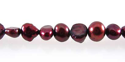 Pearl cranberry red coral 5-6mm nugget