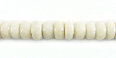White limestone 6mm heishi