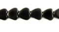 Black horn heart beads 10mm
