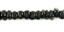 Black horn nuggets beads