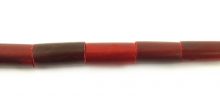 Red horn tube beads 10x5