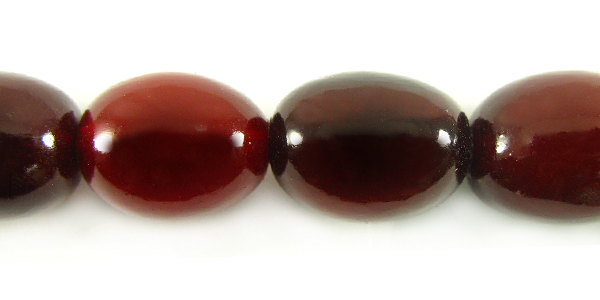 Red horn oval beads 13x16mm