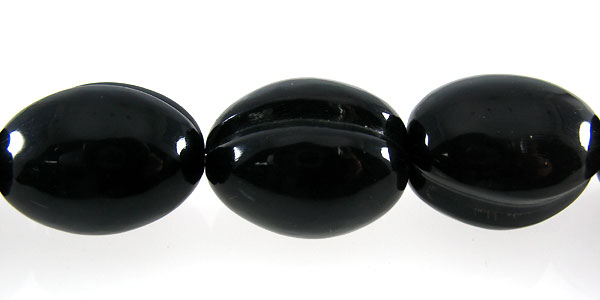 Black Horn Carved Oval Beads 20x25mm