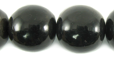 Black horn round bead 20mm