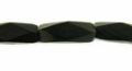 Black horn faceted diamond 8mm x 25mm long drilled through